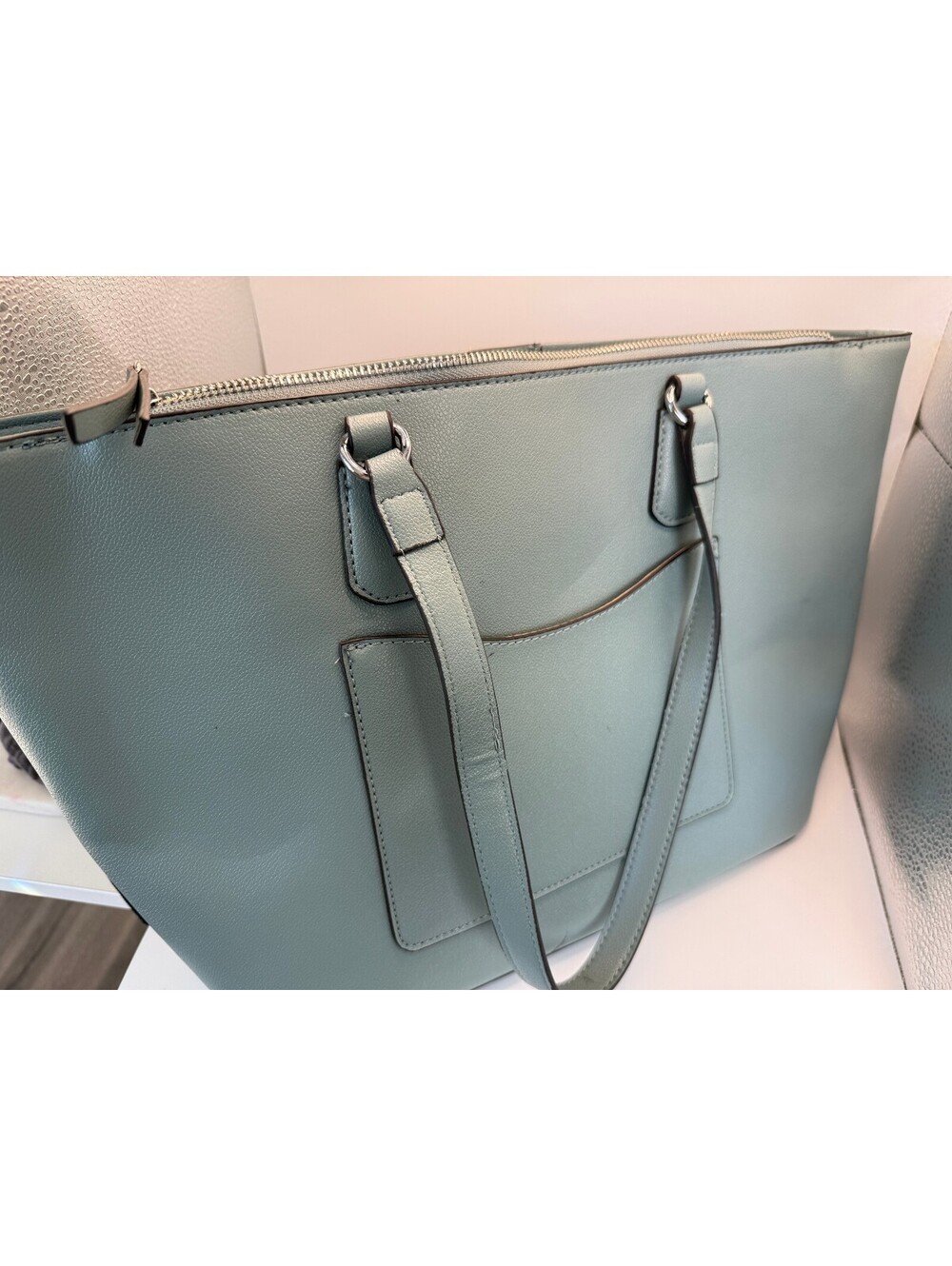 Nine West Light Blue Large Tote Bag NWOT - Picture 3 of 7